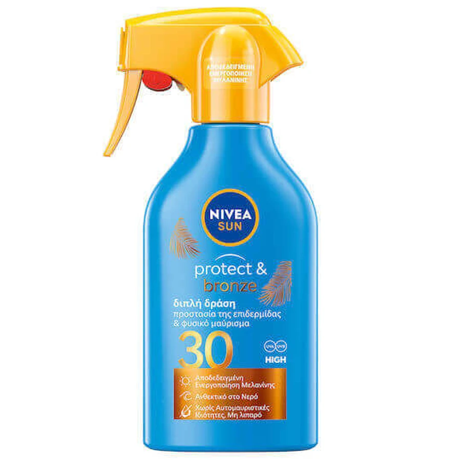 Сонцезахисний лосьйон для тіла Nivea Protect & Bronze SPF30 Спрей 270 мл: ціни та характеристики