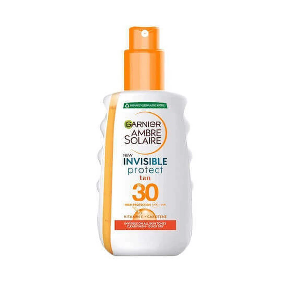 Garnier Ambre Solaire Invincible Захист від засмаги з вітаміном Е та каротином Водостійкий сонцезахисний лосьйон для тіла SPF30 200 мл Спрей 200 мл: ціни та характеристики