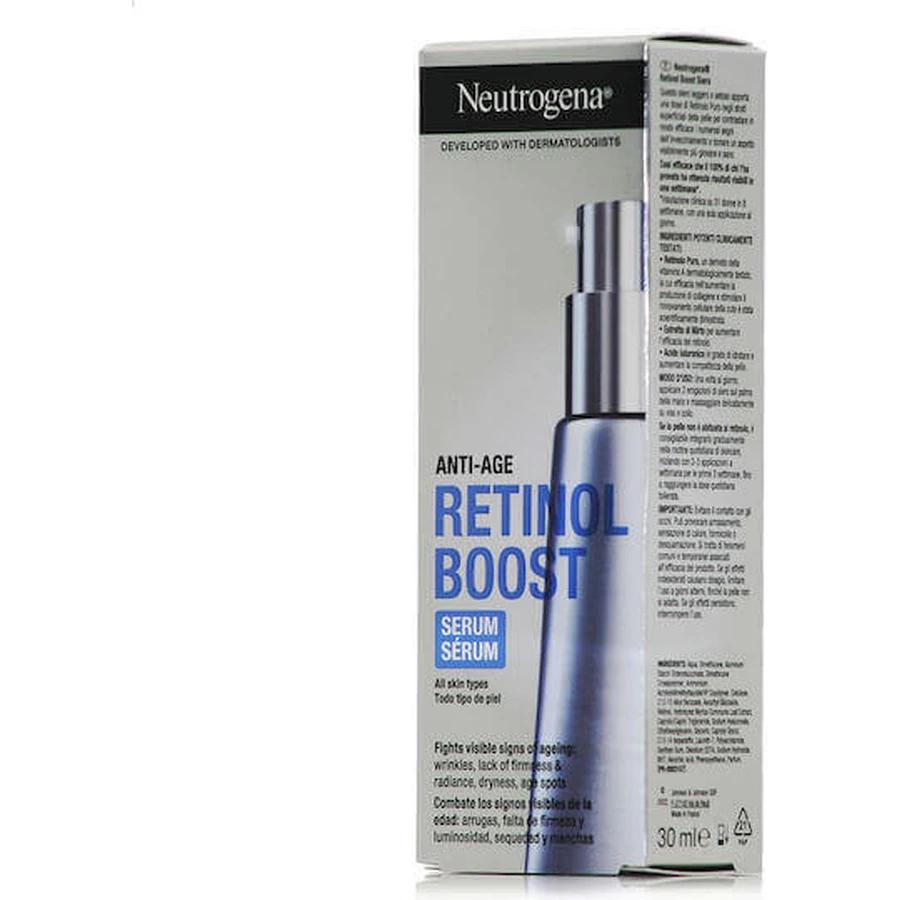 Антивікова буст-сироватка Neutrogena з ретинолом та гіалуроновою кислотою 30мл: ціни та характеристики