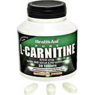 Health Aid Pure L-Carnitine with Carnitine 550mg and Unflavoured Flavour 30 tabs