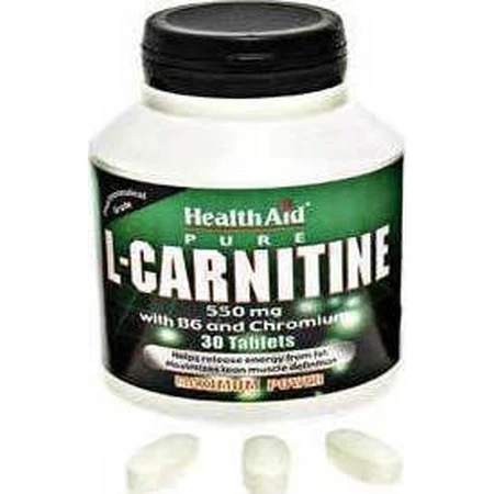 Health Aid Pure L-Carnitine with Carnitine 550mg and Unflavoured Flavour 30 tabs: цены и характеристики