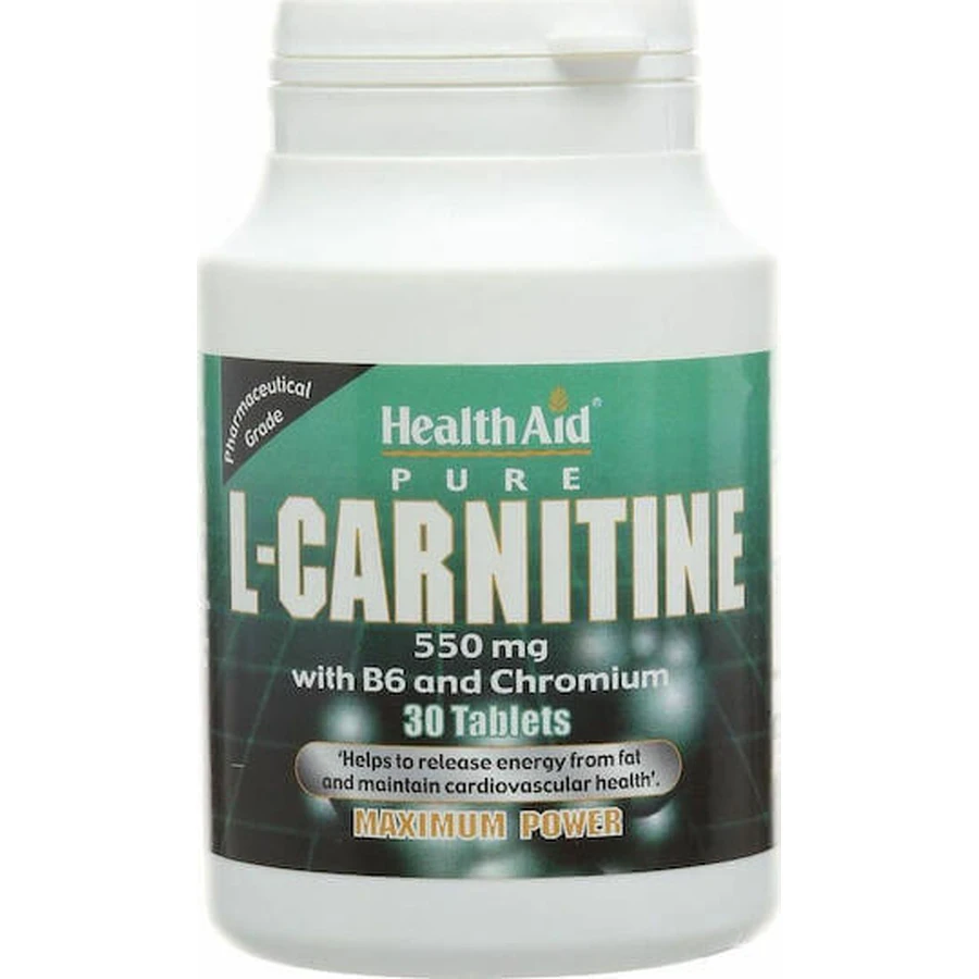 Health Aid Pure L-Carnitine with Carnitine 550mg and Unflavoured Flavour 30 tabs: цены и характеристики