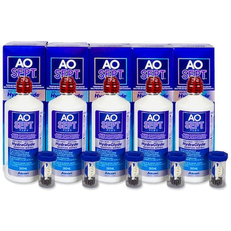 Розчин для контактних лінз Alcon Aosept Plus HydraGlyde 5x360мл: ціни та характеристики