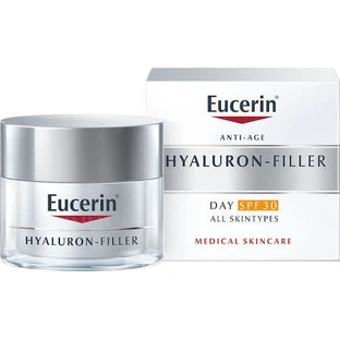 Eucerin Hyaluron-Filler Сонцезахисний фактор (SPF) 30 Зволожуючий та омолоджуючий денний крем для обличчя з гіалуроновою кислотою 50мл