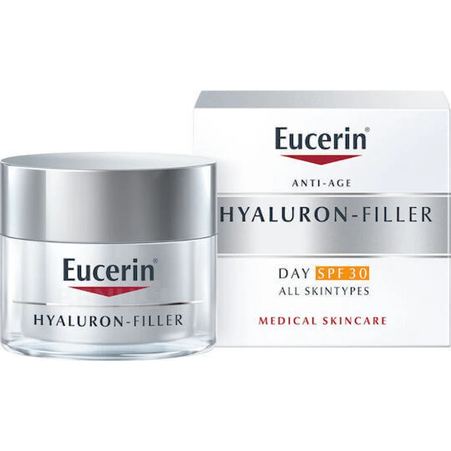 Eucerin Hyaluron-Filler Сонцезахисний фактор (SPF) 30 Зволожуючий та омолоджуючий денний крем для обличчя з гіалуроновою кислотою 50мл: ціни та характеристики