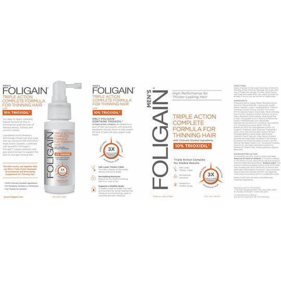Лосьон для волос против выпадения волос Foligain Men's Triple Action Formula 59 мл: цены и характеристики