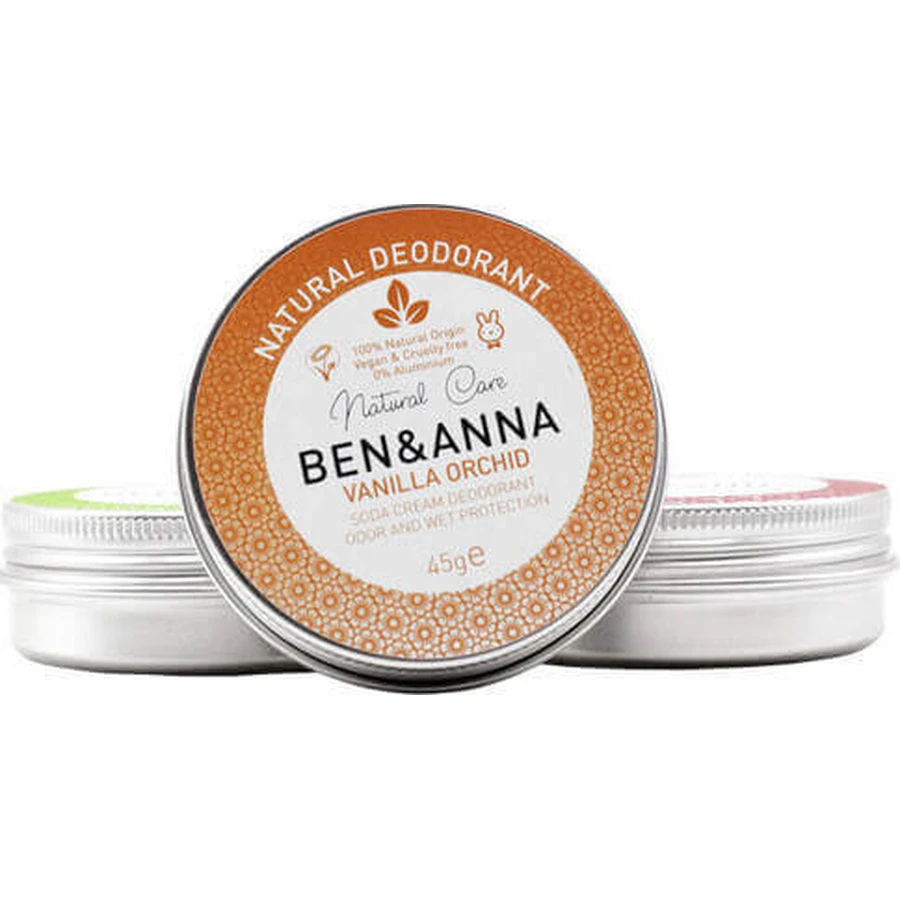 Дезодорант Ben & Anna Vanilla Orchid Натуральний содовий дезодорант Натуральний крем-дезодорант 45гр: ціни та характеристики