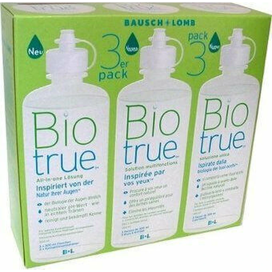 Розчин для контактних лінз Bausch & Lomb Biotrue 3х300 мл: ціни та характеристики