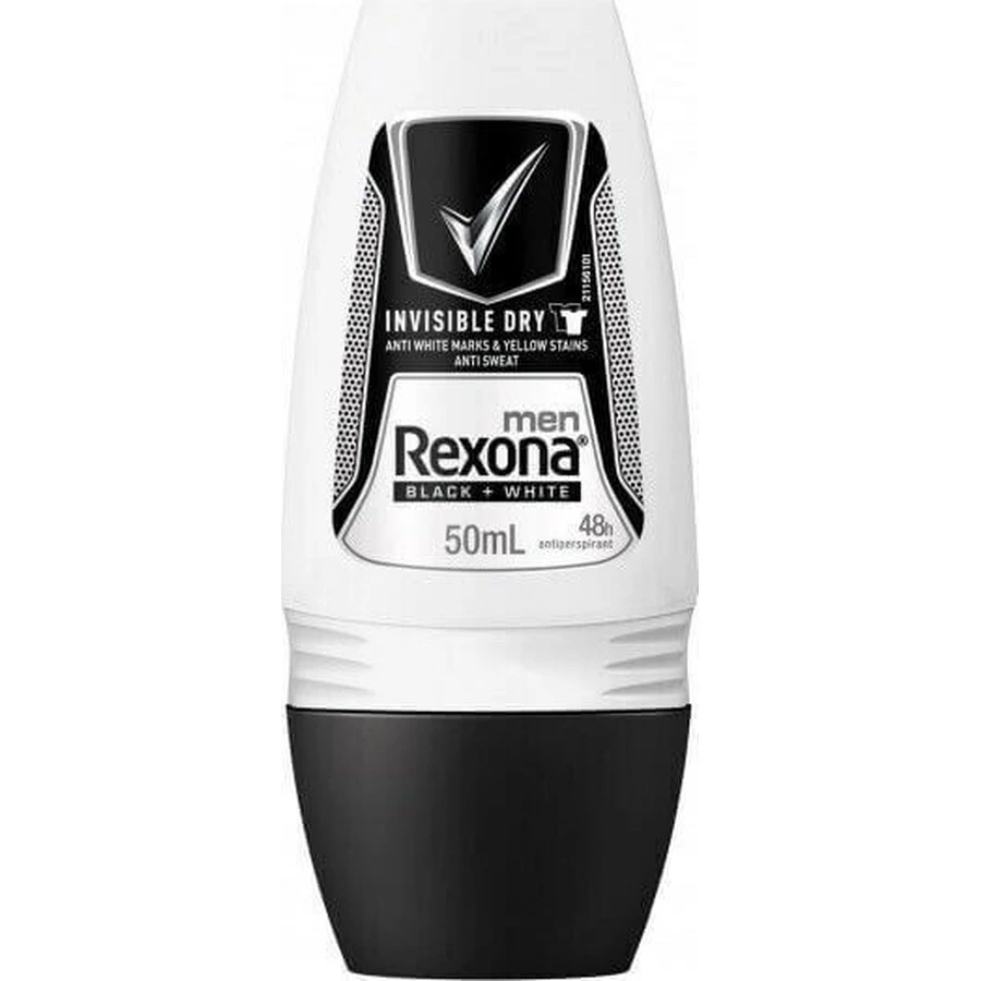 Rexona Men Invisible Dry Black & White 48h Antiperspirant Deodorant 48h Roll-On 50ml: цены и характеристики