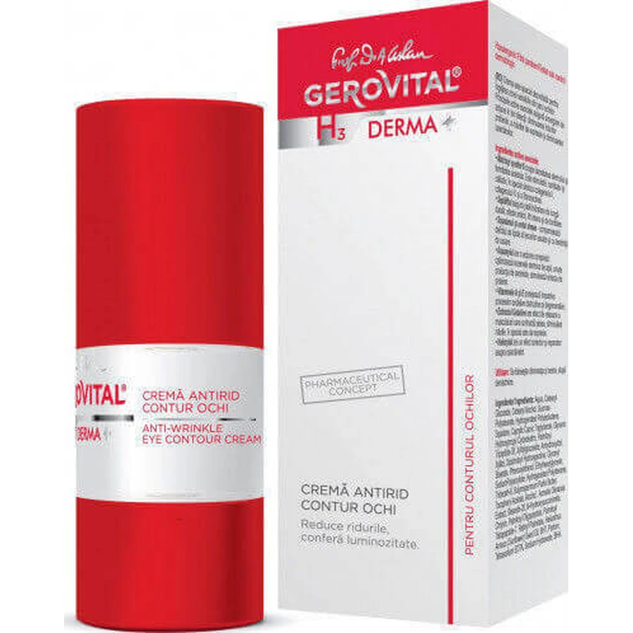 Геровитал H3 Derma+ Увлажняющий и антивозрастной крем для кожи вокруг глаз против темных кругов 15 мл: цены и характеристики