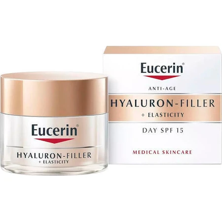 Eucerin Filler + Elasticity Увлажняющий, антивозрастной и восстанавливающий крем для лица с гиалуроновой кислотой SPF15 50 мл: цены и характеристики