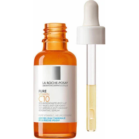 La Roche Posay Pure Vitamin C10 Антивікова сироватка для обличчя з вітаміном С і саліциловою кислотою для детоксикації та освітлення 30 мл: ціни та характеристики