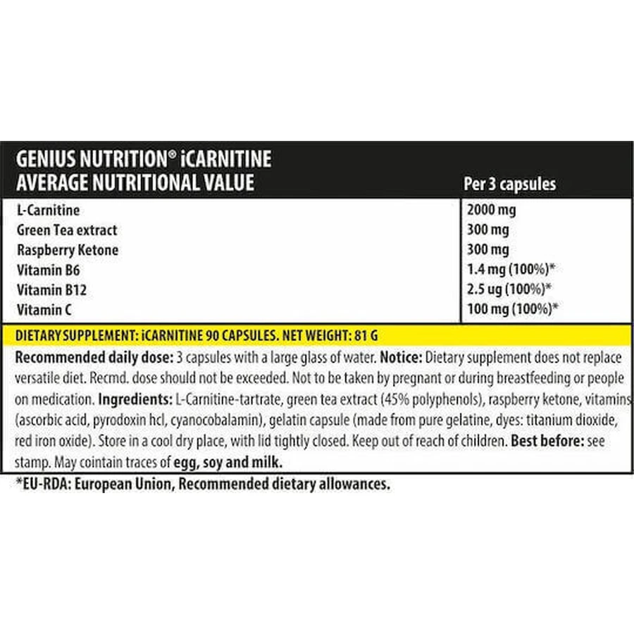 Genius Nutrition iCarnitine с карнитином 90 капс: цены и характеристики
