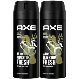 Дезодорант Axe Gold Temptation Outwood & Fresh Vanilla Non Stop Fresh Дезодорант-спрей 48 год 2х150мл