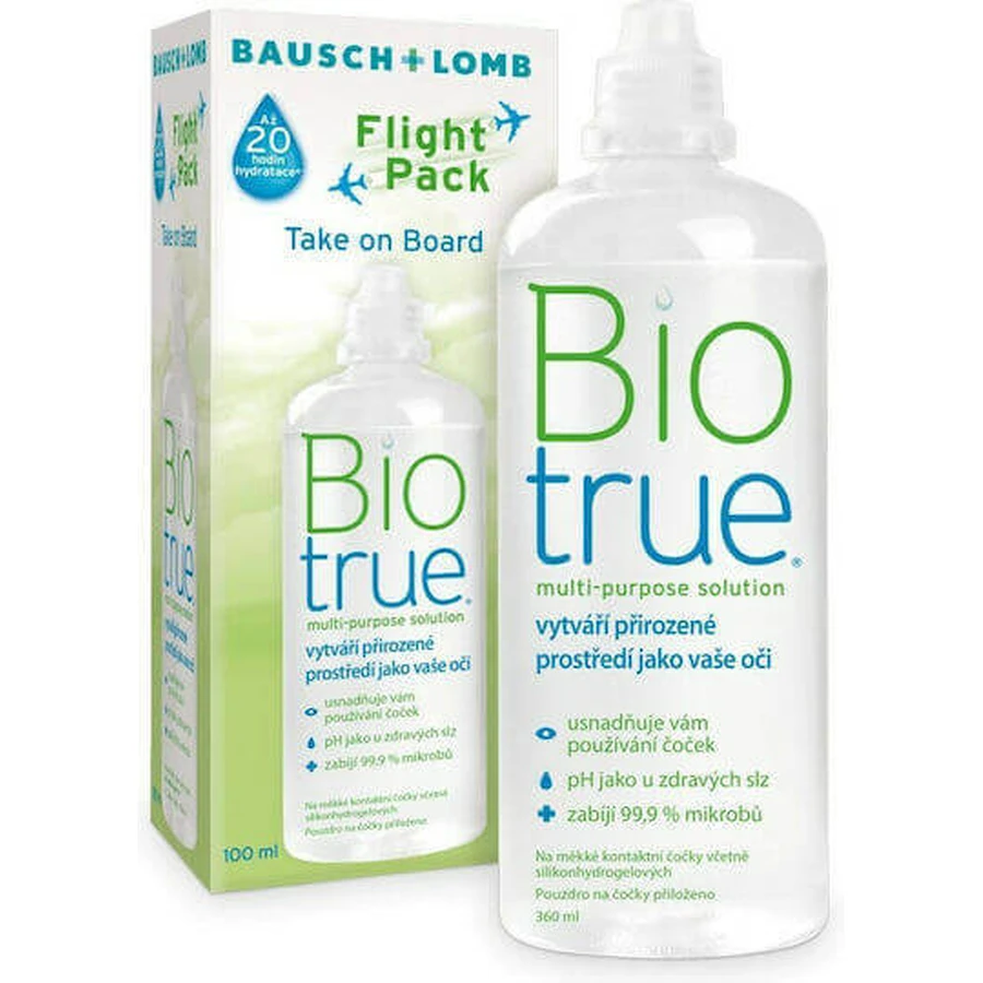 Bausch & Lomb Biotrue Flight Pack Раствор для контактных линз 100 мл: цены и характеристики