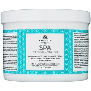 Kallos Spa Hand Foot Care Massage Cream Увлажняющий крем для тела с гиалуроновой кислотой и ароматом кокоса для сухой/очень сухой кожи 500 мл