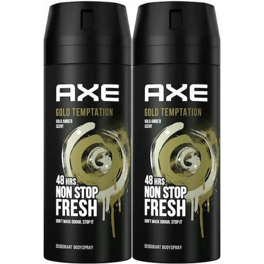 Axe Gold Temptation Gold Amber Gold Amber Non Stop Fresh Deodorant 48h Spray 2x150ml: цены и характеристики
