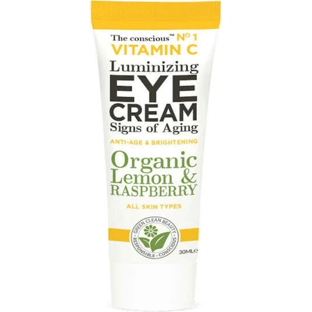 Biovene The Conscious The Conscious Luminising Organic Lemon and Raspberry Зволожуючий та омолоджуючий крем для шкіри навколо очей проти зморшок з вітаміном С та алое вера 30 мл: ціни та характеристики