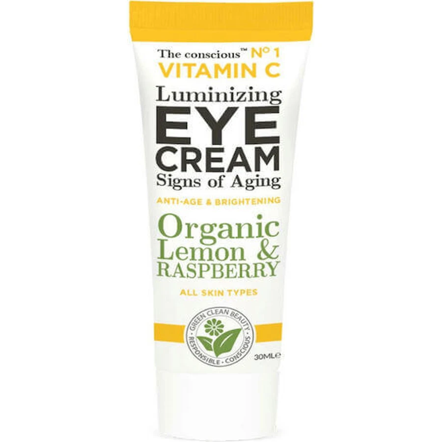 Biovene The Conscious The Conscious Luminising Organic Lemon and Raspberry Зволожуючий та омолоджуючий крем для шкіри навколо очей проти зморшок з вітаміном С та алое вера 30 мл: ціни та характеристики