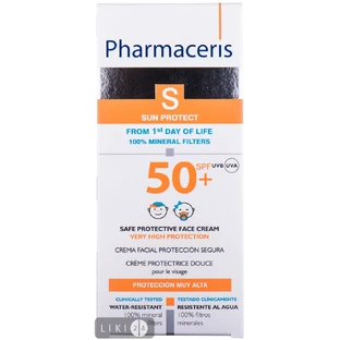 Безпечний сонцезахисний крем для обличчя з перших днів життя Pharmaceris S Sun Protection SPF50+ 50 мл