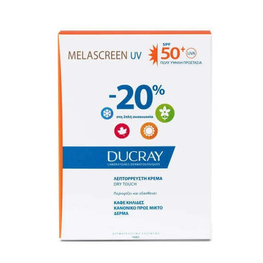 Ducray Melascreen UV Light Melascreen UV Light Водостойкий солнцезащитный крем для лица для нормальной и комбинированной кожи Защита от солнца (SPF) 50 80 мл: цены и характеристики