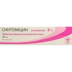 Синтомицин Линимент д/наруж. прим. 50 мг/г туба 25 г: цены и характеристики