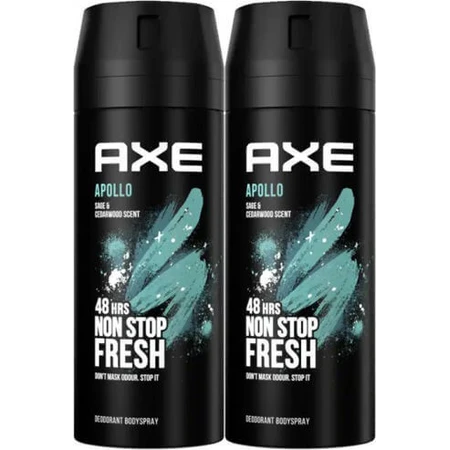 Axe Apollo Sage & Cedarwood Non Stop Fresh Deodorant Spray 2x150ml: цены и характеристики
