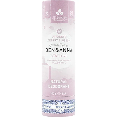Дезодорант Ben & Anna Natural Soda Deodorant Papertube Дезодорант Papertube Japanese Cherry Blossom Sensitive Natural Deodorant Stick 60gr Без алюмінію: ціни та характеристики