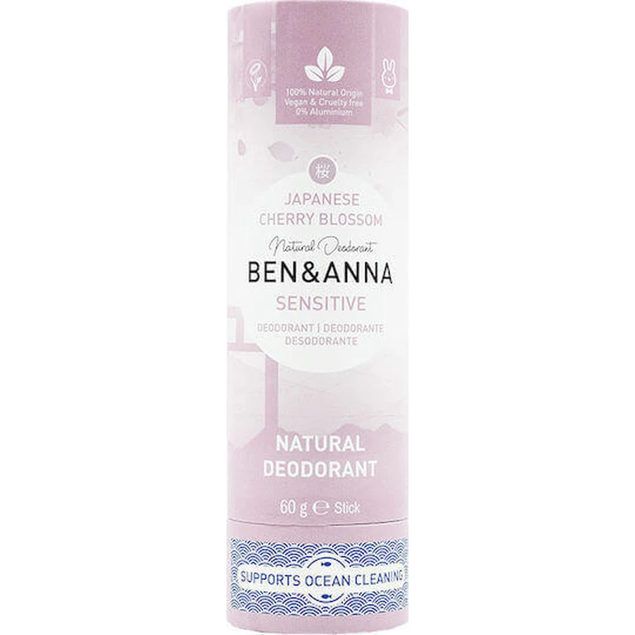 Дезодорант Ben & Anna Natural Soda Deodorant Papertube Дезодорант Papertube Japanese Cherry Blossom Sensitive Natural Deodorant Stick 60gr Без алюмінію: ціни та характеристики