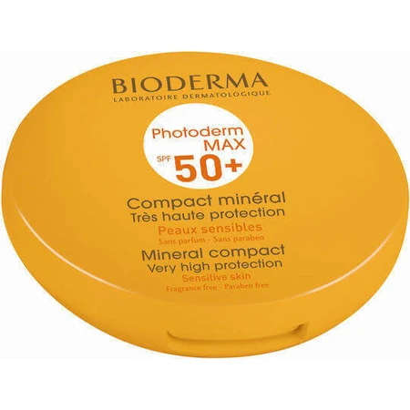 Компактна мінеральна водостійка сонцезахисна пудра для обличчя BioDerma Photoderm Max SPF50 із золотим пігментом 10гр: ціни та характеристики