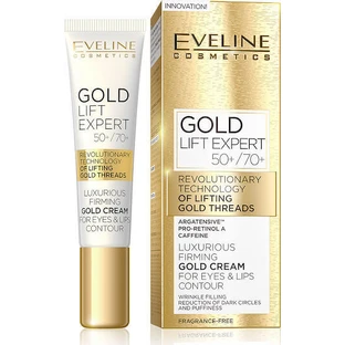Eveline Gold Lift Expert Антивіковий і тонізуючий крем проти зморшок для зрілої шкіри навколо очей і губ 15 мл