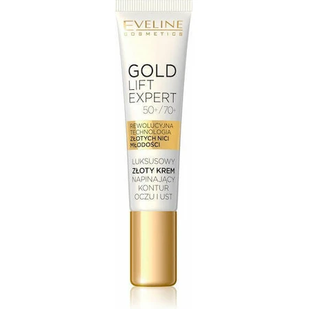 Eveline Gold Lift Expert Антивіковий і тонізуючий крем проти зморшок для зрілої шкіри навколо очей і губ 15 мл: ціни та характеристики