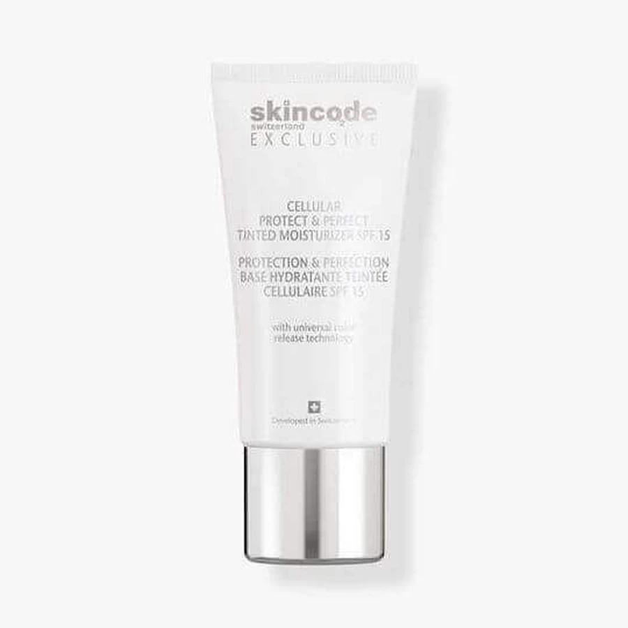 Skincode Exclusive Cellular Protect & Perfect Зволожуючий тонований денний крем для обличчя з SPF15 та пептидами 30 мл: ціни та характеристики