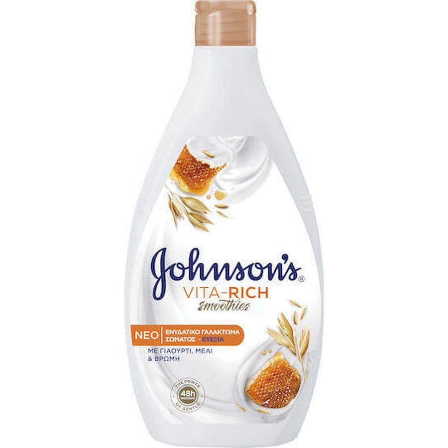 Зволожуючий лосьйон для тіла Johnson & Johnson Smoothies Йогурт, мед та овес для всіх типів шкіри 400мл: ціни та характеристики