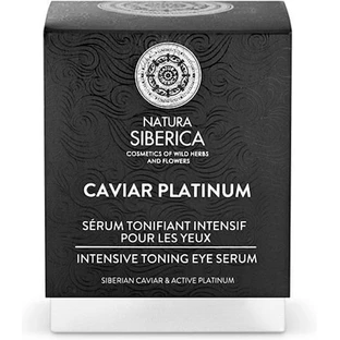 Natura Siberica Platinum Интенсивная тонизирующая увлажняющая и антивозрастная сыворотка для глаз с икрой и витамином С против морщин и сияния кожи вокруг глаз 30 мл