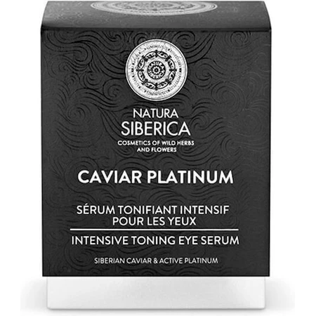 Natura Siberica Platinum Интенсивная тонизирующая увлажняющая и антивозрастная сыворотка для глаз с икрой и витамином С против морщин и сияния кожи вокруг глаз 30 мл: цены и характеристики