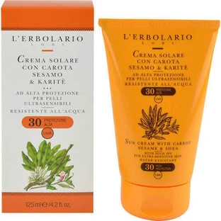L' Erbolario Солнцезащитный крем с морковью, кунжутом и ши для тела SPF30 125 мл