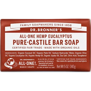 Мило брусковий Dr Bronner's Евкаліптове мило для тіла та волосся 140гр