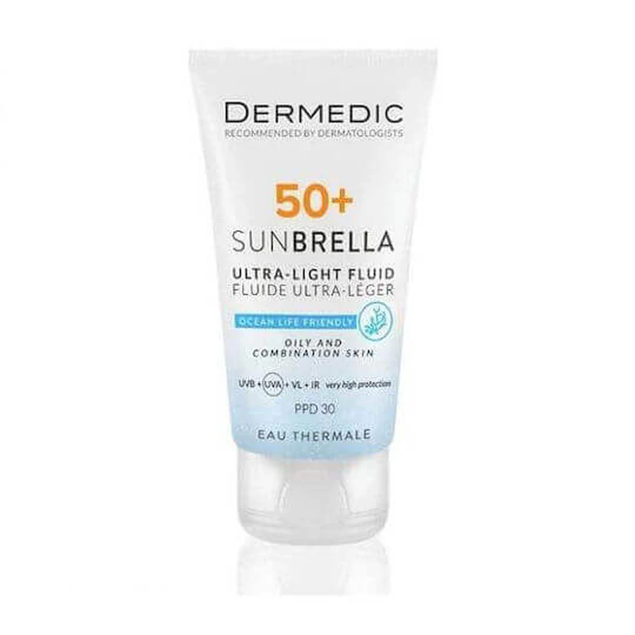 Dermedic Sunbrella Водостійкий сонцезахисний лосьйон для обличчя SPF50+ 40мл: ціни та характеристики