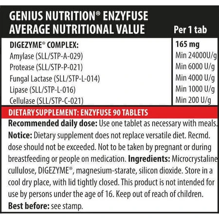 Genius Nutrition Enzyfuse 90 капс.: ціни та характеристики