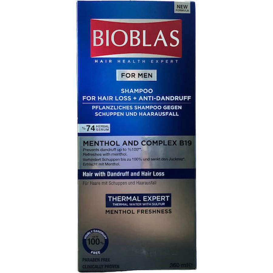 Шампунь проти випадіння волосся Bioblas Menthol & Complex B19 для всіх типів волосся 360 мл: ціни та характеристики