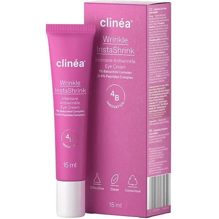 Антивіковий тонізуючий крем для шкіри навколо очей Clinea Wrinkle InstaShrink проти зморшок 15 мл: ціни та характеристики