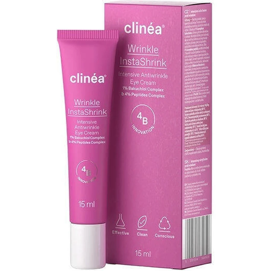 Антивіковий тонізуючий крем для шкіри навколо очей Clinea Wrinkle InstaShrink проти зморшок 15 мл: ціни та характеристики