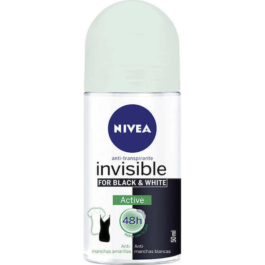 Nivea Invisible For Black & White Active Deodorant 48h Roll-On 50ml: цены и характеристики
