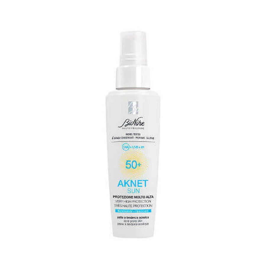 Водостійкий сонцезахисний крем для обличчя Bionike Aknet SPF50 50 мл: ціни та характеристики