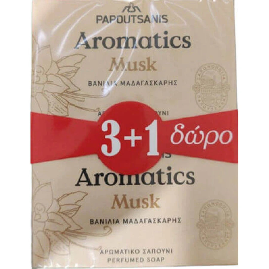 Papoutsanis Soap Bar Ароматика Ваниль Мадагаскара Мыло для тела 4x100гр: цены и характеристики