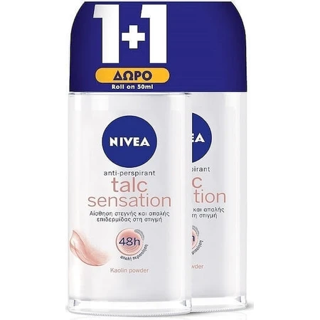 Nivea Talc Sensation Антиперспірант-дезодорант 48 годин у рулоні 2х50мл: ціни та характеристики