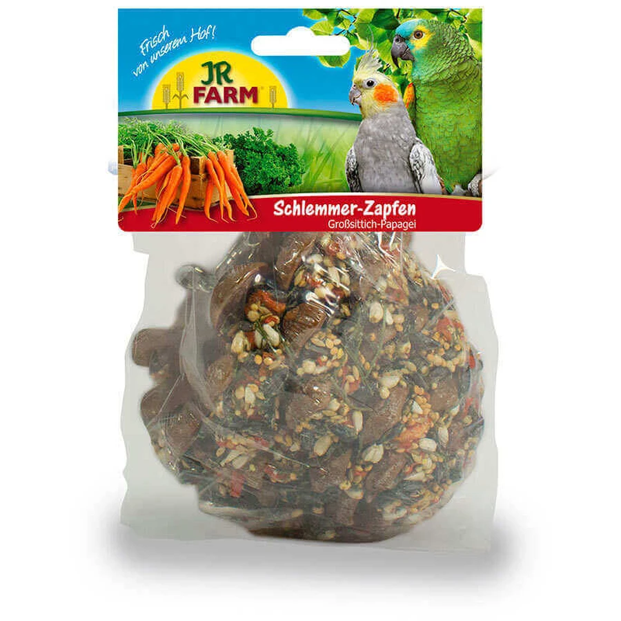 JR Farm (Джиер Фарм) Birds Tasty Cones Big Parakeets & Parrots – Шишка з насінням, зерном, овочами, травами для великих папуг, 195 г: ціни та характеристики