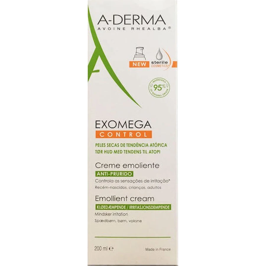 A-Derma Exomega Exomega Control Emollient Cream Зволожуючий крем для тіла для атопічної шкіри 200мл: ціни та характеристики