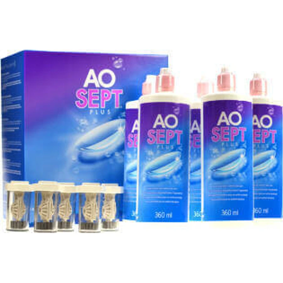 Розчин для контактних лінз Alcon Aosept Plus 5x360мл: ціни та характеристики